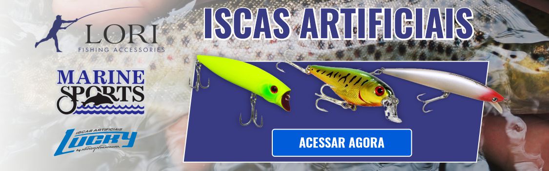 Imagem ilustrativas das iscas da loja