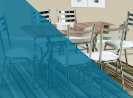 Imagem ilustrativa de uma mesa e várias cadeiras