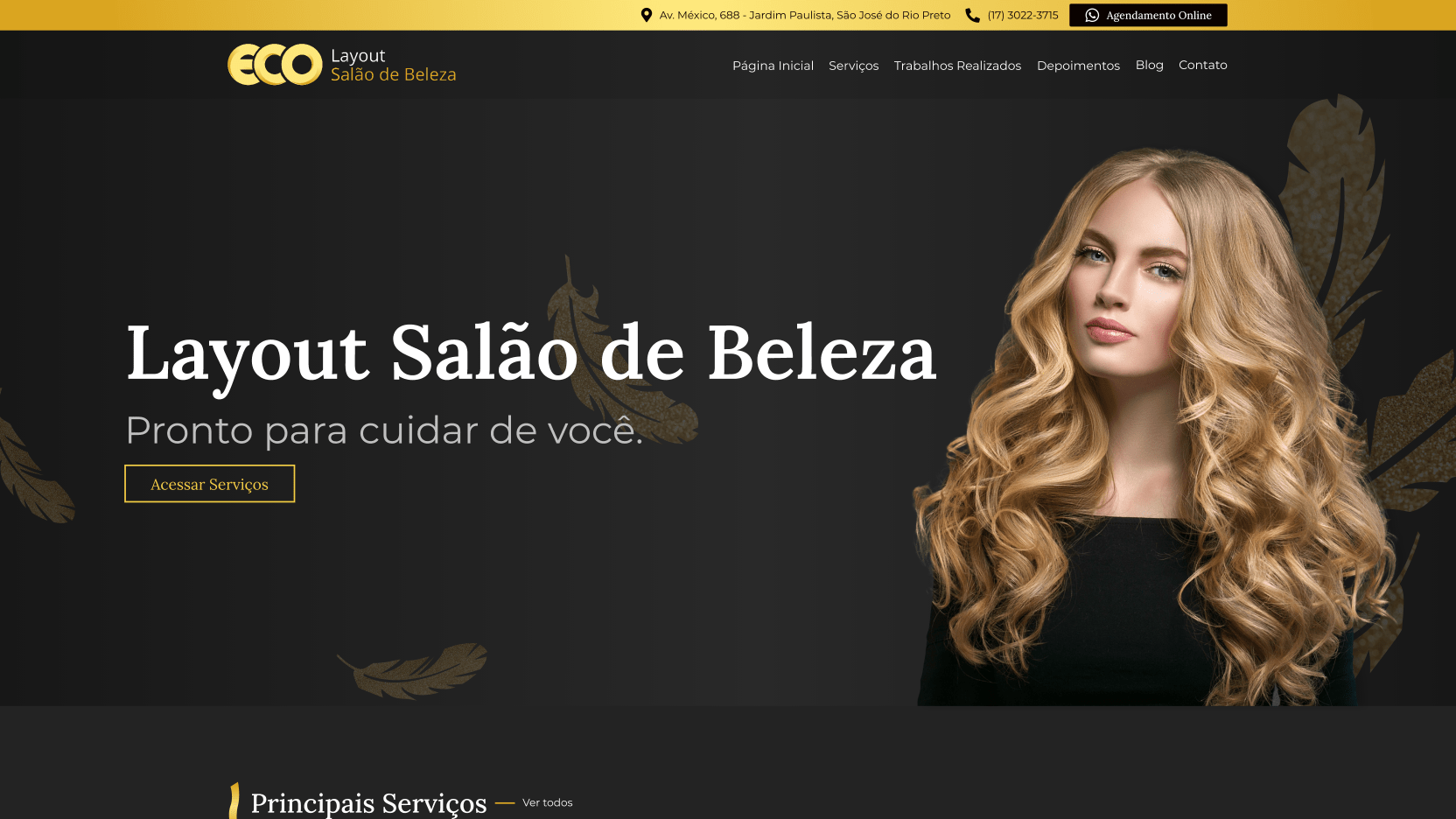 Tema Salão de Beleza 1 Eco Webdesign