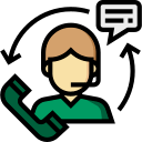 Icone de uma pessoa atendendo alguem