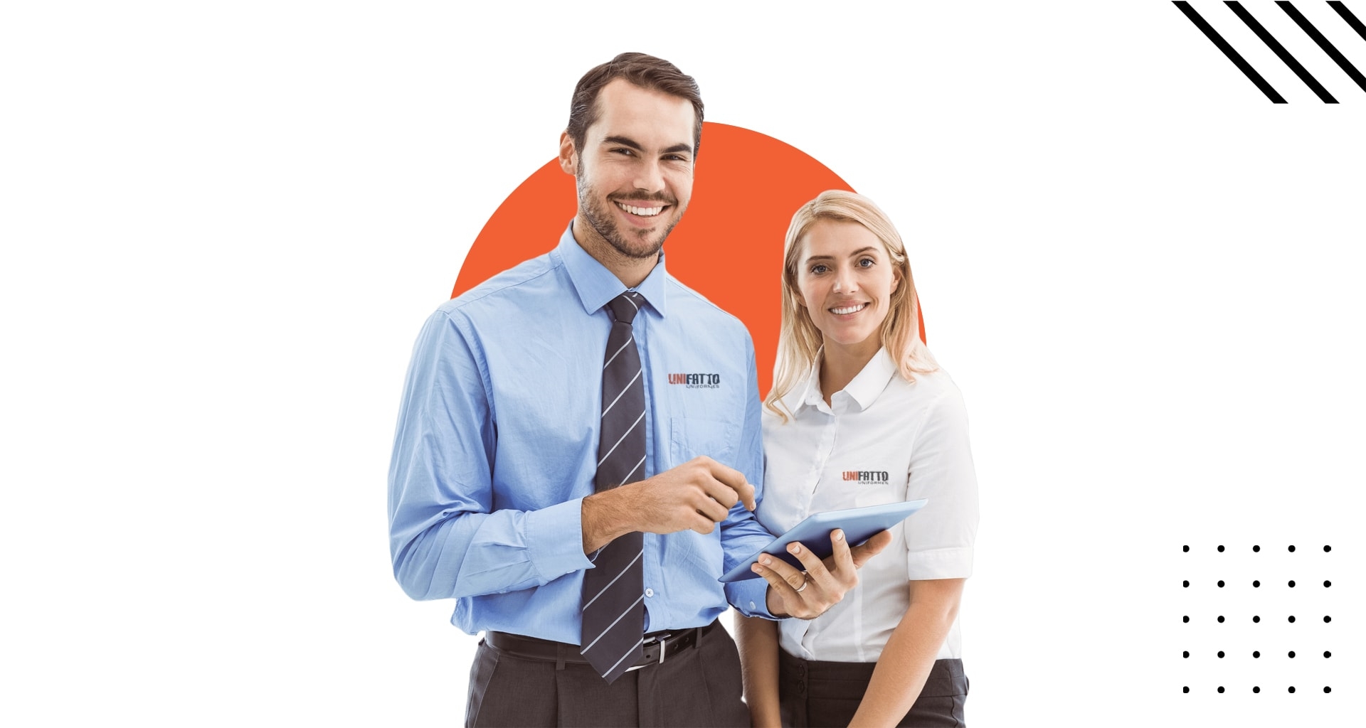 Pessoas usando camisas sociais com a logo da Unifatto