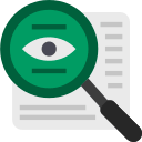 Icone de uma lupa em um documento